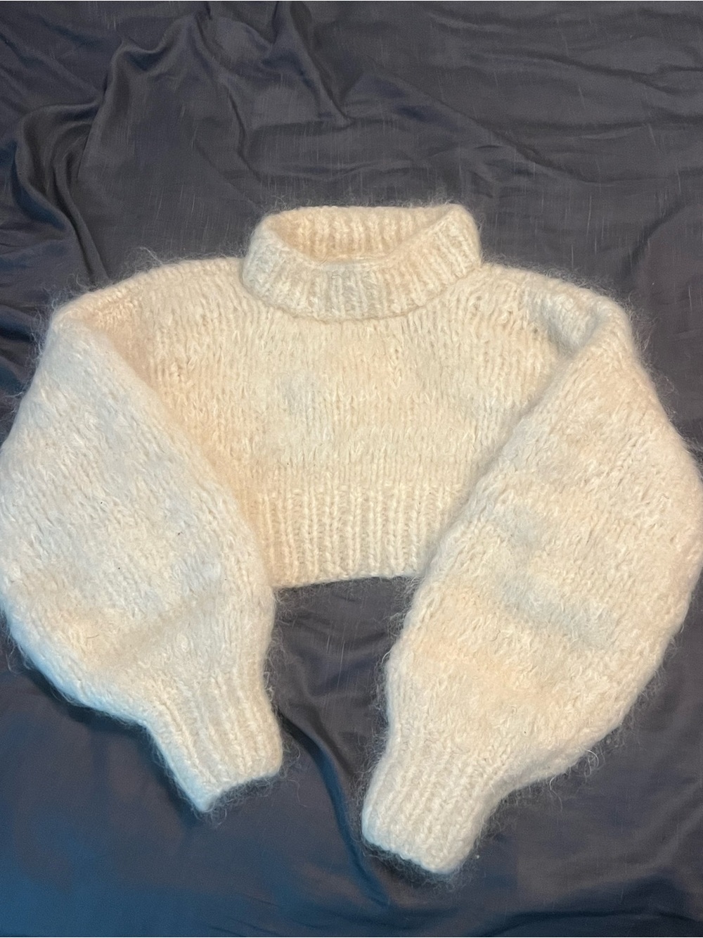 VGUC Frisson Knits Cropped Mohair Turtleneck Sweater One Size